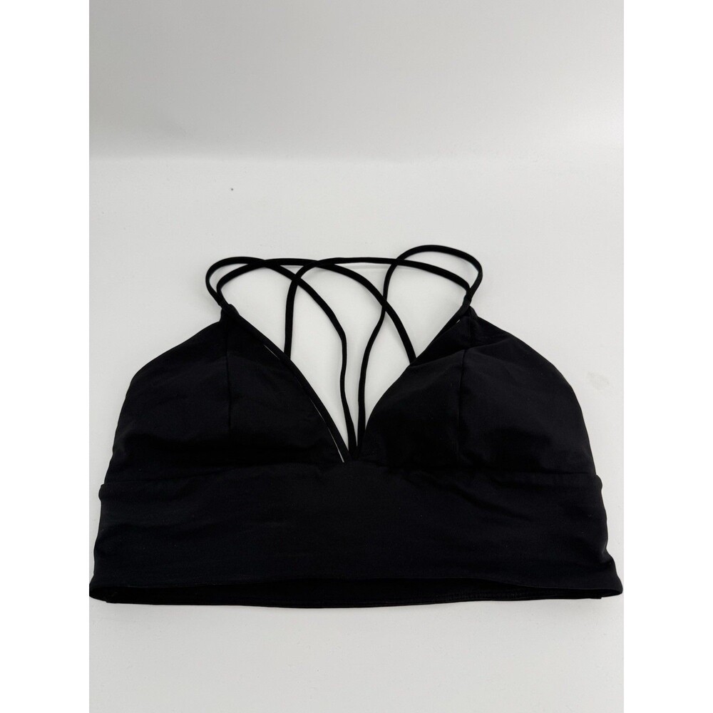 Lululemon Black Pushing Limits Bra Strappy Size 8